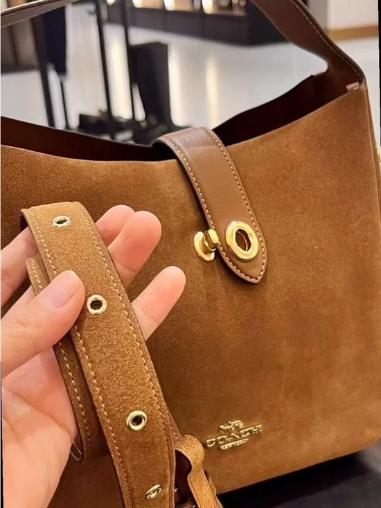 NWT COACH Hadley Convertible Crossbody Bag In Suede - Picture 4 of 8